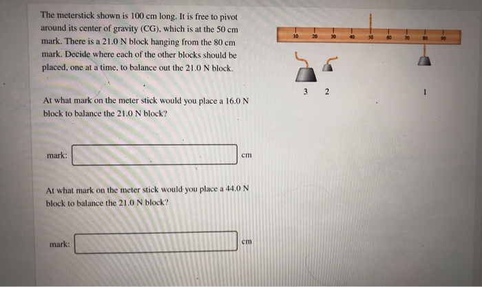 Solved The Meterstick Shown Is Cm Long It Is Free To Chegg