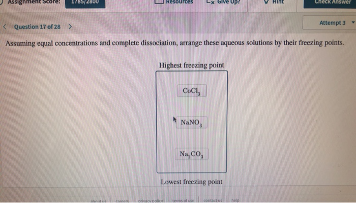 Solved Assignment Score 1785 2800 O Resources Lx Give Up V Chegg