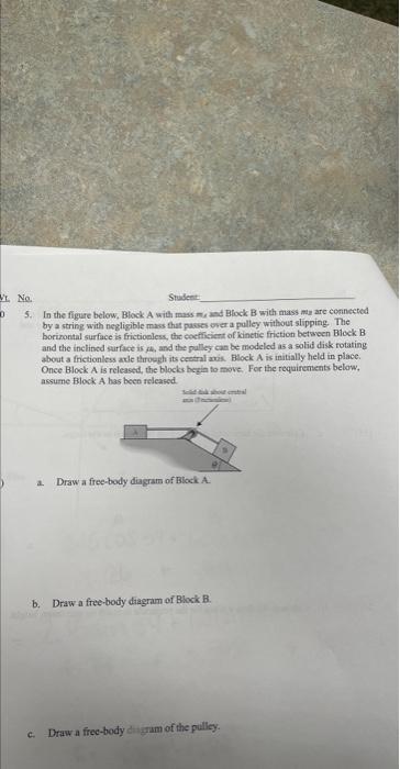 Solved In The Figure Below Block A With Mass Mu And Chegg