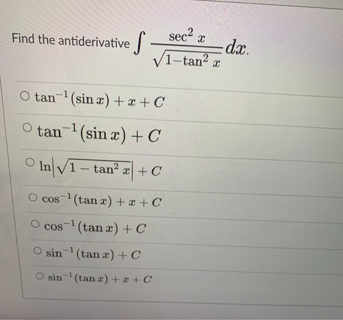 Solved Find The Antiderivative 6 X Dx 6 X2 O X In X C Chegg