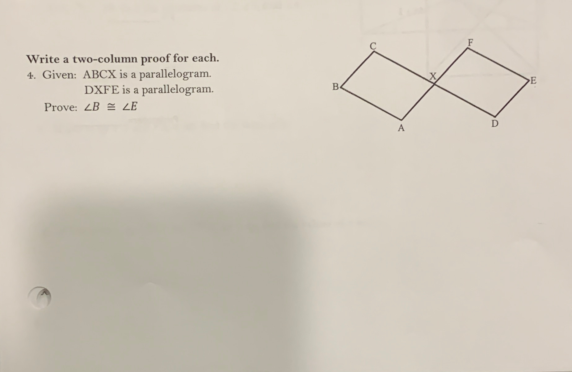 Solved Write A Two Column Proof For Each Given Abcx Is Chegg