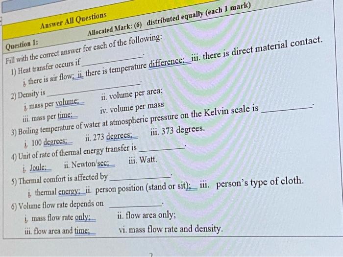 Solved Answer All Questions Question 1 Allocated Mark 6 Chegg