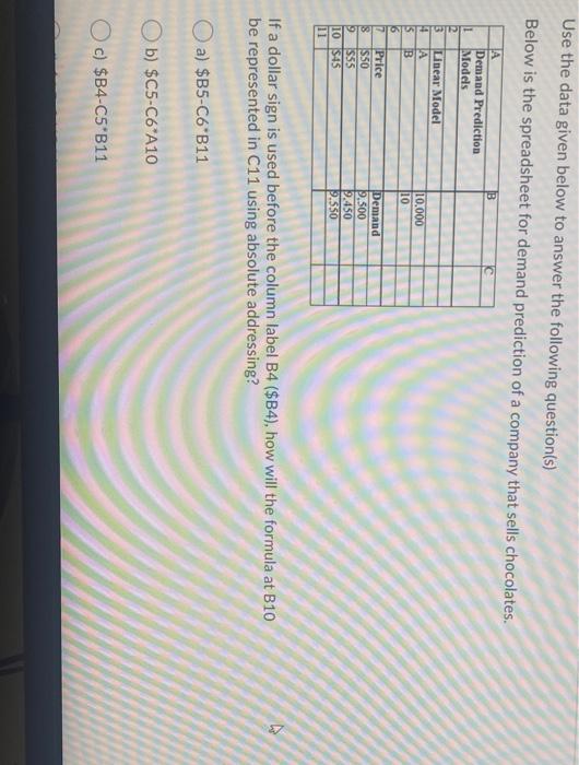 Solved Use The Data Given Below To Answer The Following Chegg