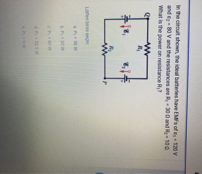 Solved In The Circuit Shown The Ideal Batteries Have Emfs Chegg