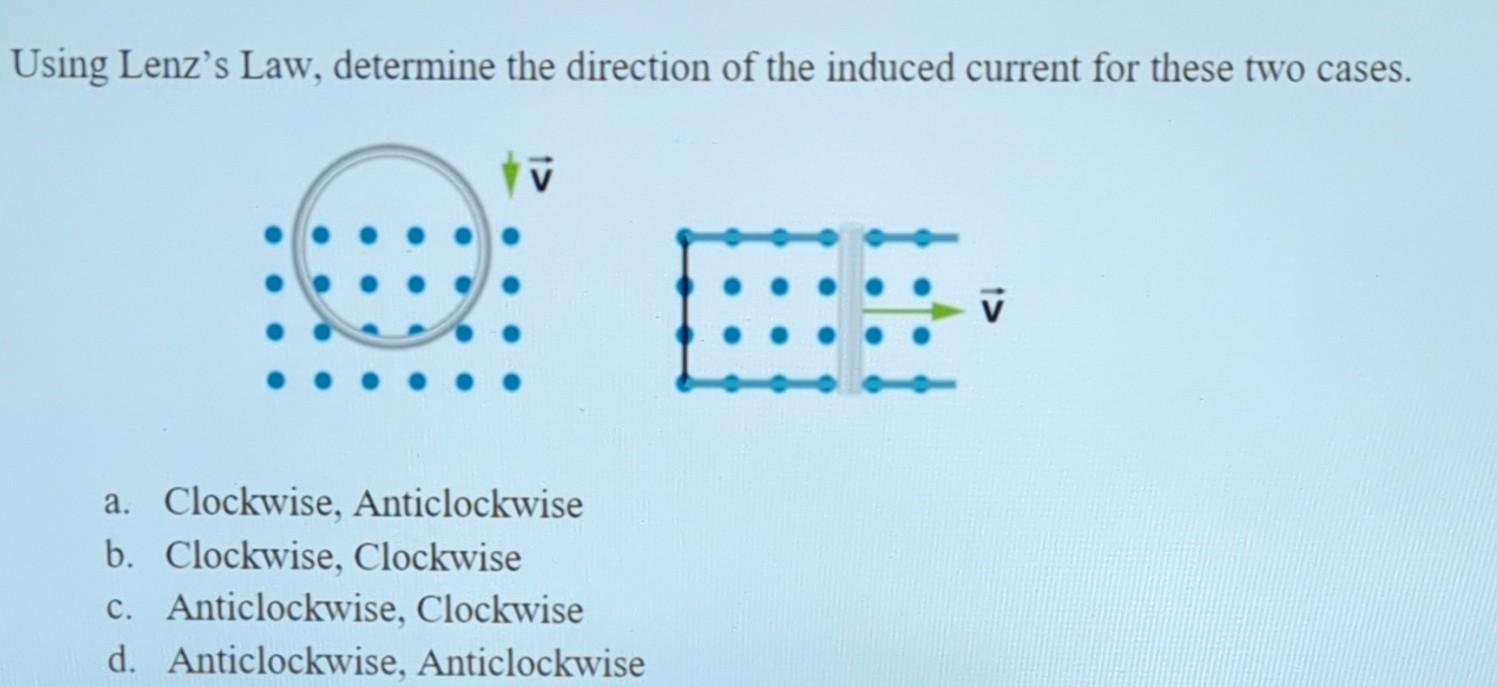 Using Lenz S Law Determine The Direction Of The Chegg