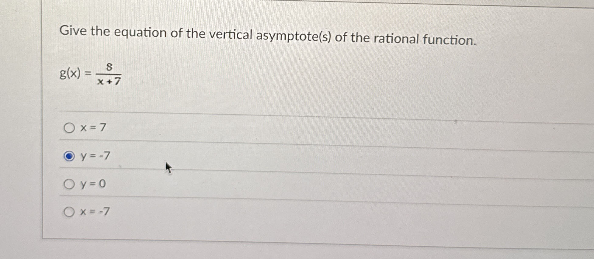 Solved Give The Equation Of The Vertical Asymptote S Of Chegg