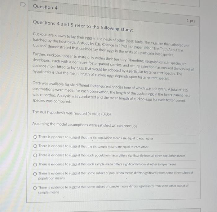 Solved Pts Questions And Refer To The Following Study Chegg