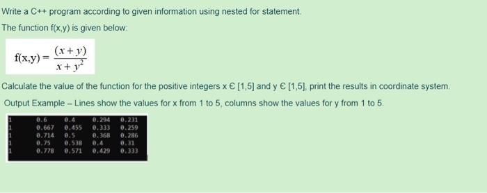 Solved Write A C Program According To Given Information Chegg