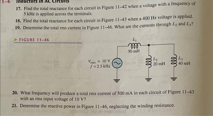 Solved 17 Find The Total Reactance For Each Circuit In Chegg