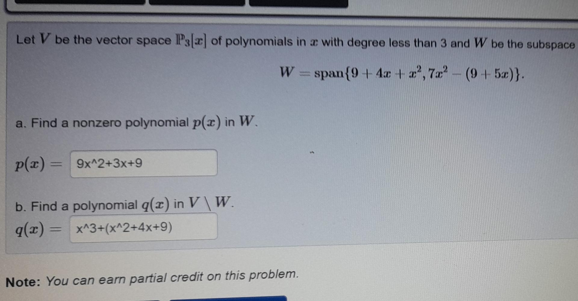 Solved Let V Be The Vector Space P3 X Of Polynomials In X Chegg