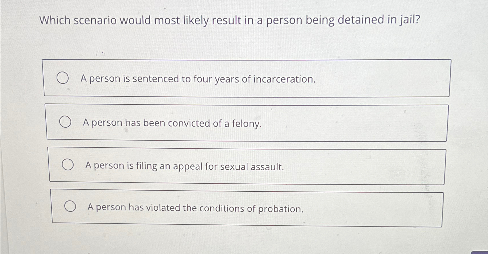 Solved Which Scenario Would Most Likely Result In A Person Chegg