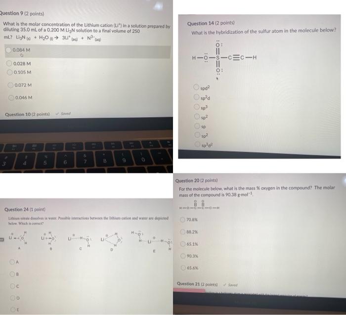 Solved Question Points What Is The Molar Concentration Chegg