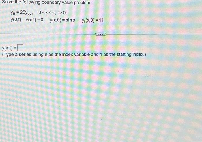 Solved Solve The Following Boundary Value Problem Ytt Chegg