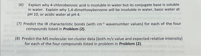 Solved Explain Why Chlorobenzoic Acid Is Insoluble In Chegg