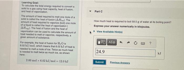 Solved Learning Goal To Calculate The Total Energy Required Chegg