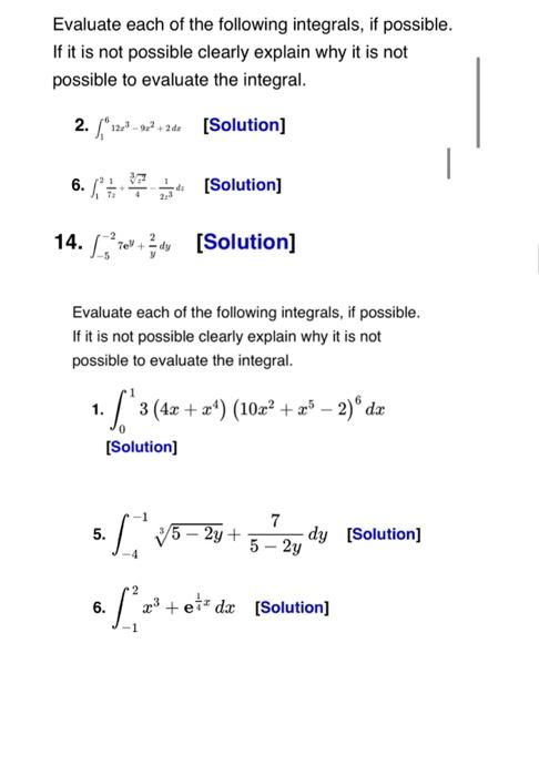 Solved Evaluate Each Of The Following Integrals If Chegg