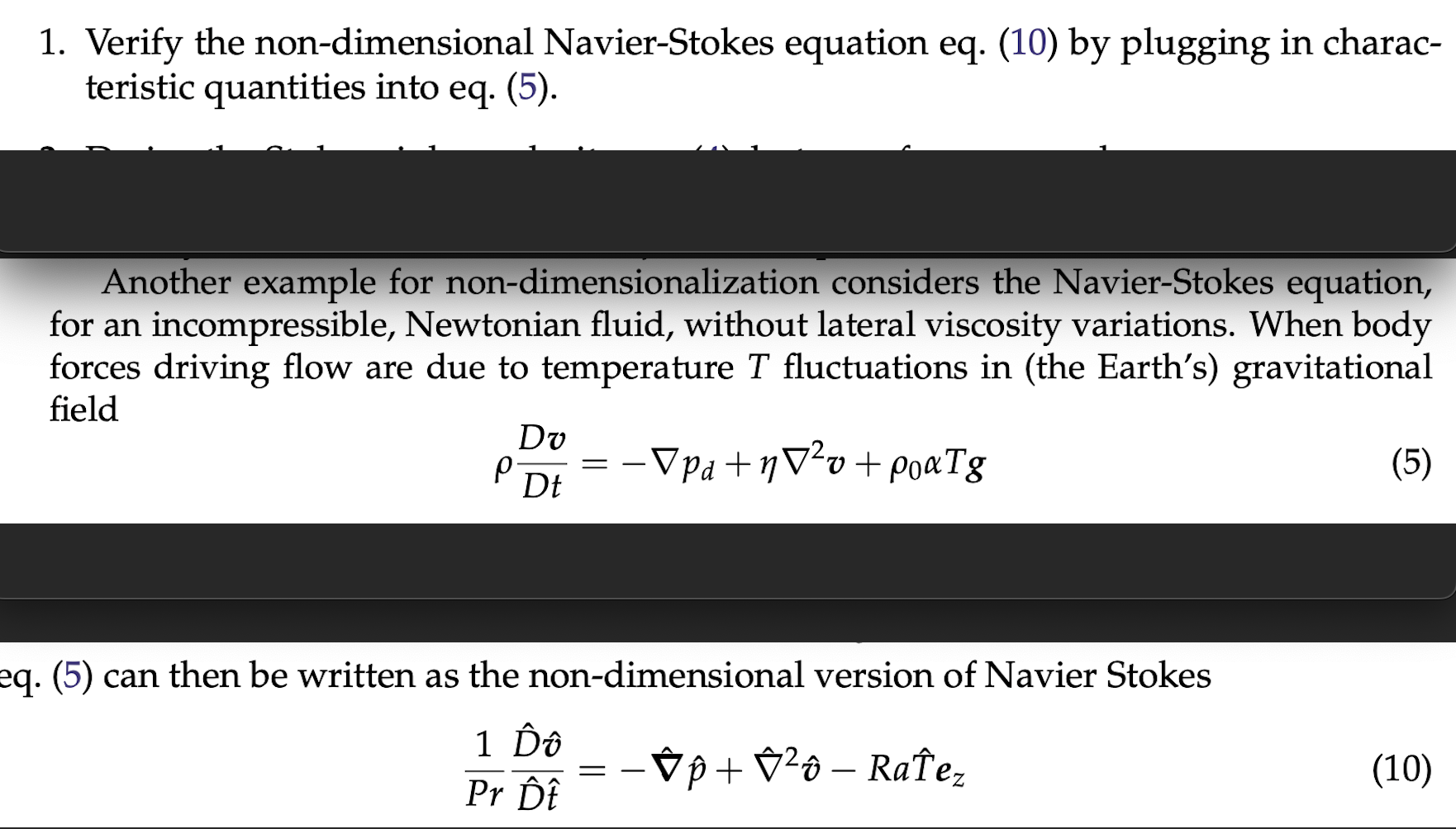 Verify The Non Dimensional Navier Stokes Equation Chegg