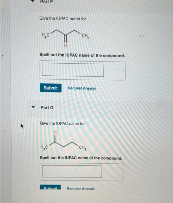 Solved Part B Give The Iupac Name For Hc Spell Out The