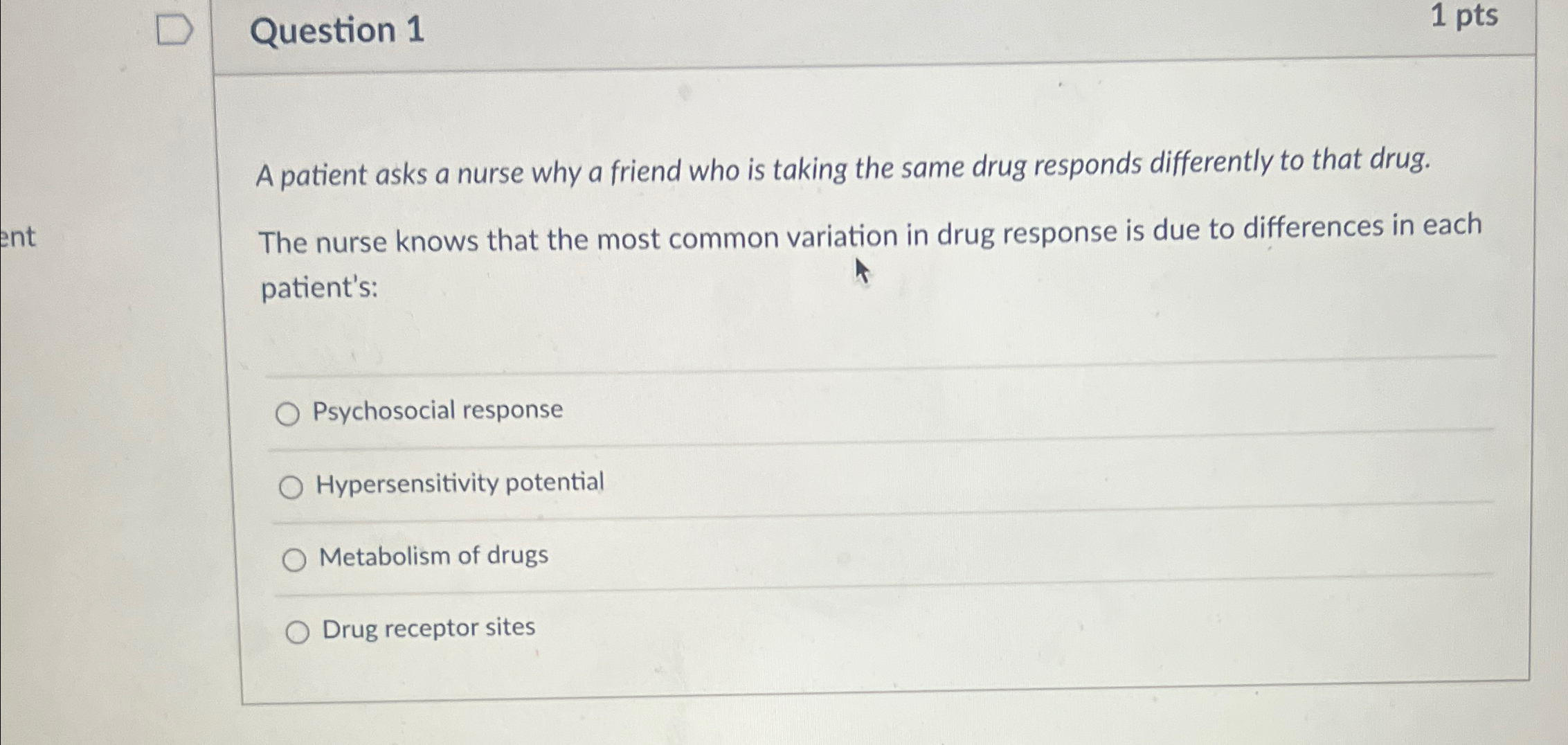 Solved Question Ptsa Patient Asks A Nurse Why A Friend Chegg