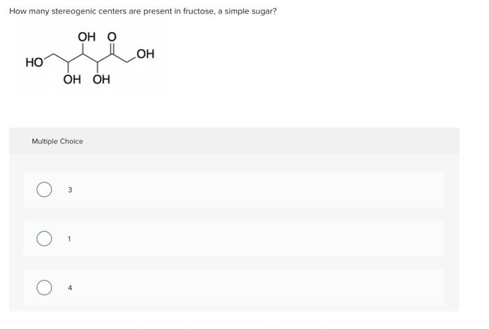 Solved How Many Stereogenic Centers Are Present In Fructose Chegg