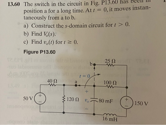 Solved The Switch In The Circuit In Fig P Has Chegg