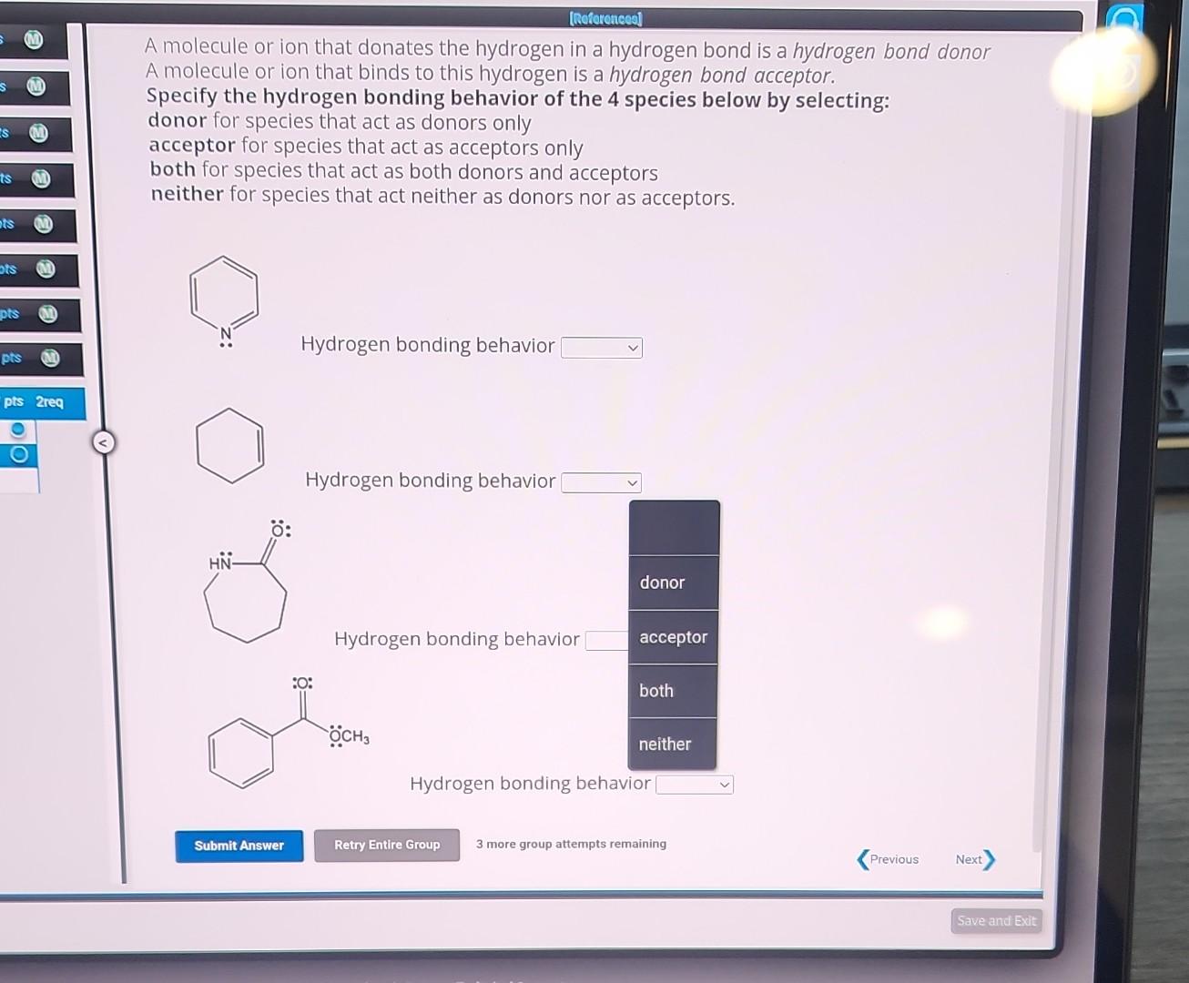 Solved A Molecule Or Ion That Donates The Hydrogen In A Chegg