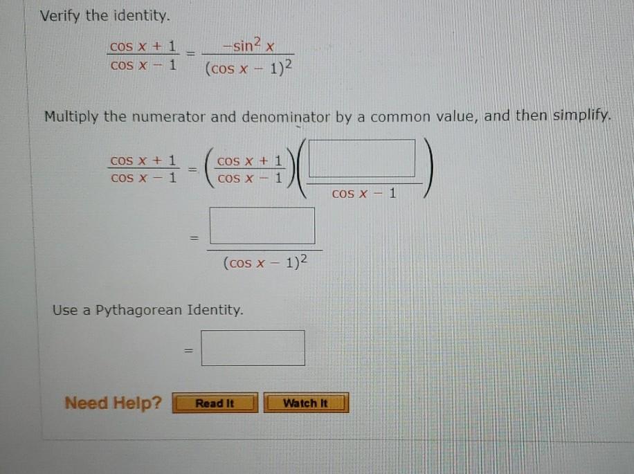 Solved Verify The Identity Cos A Sin A Sin A Cos A Chegg