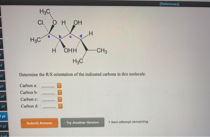 Solved References H C Ci Oh H H C H Ohh T H C Ot Chegg