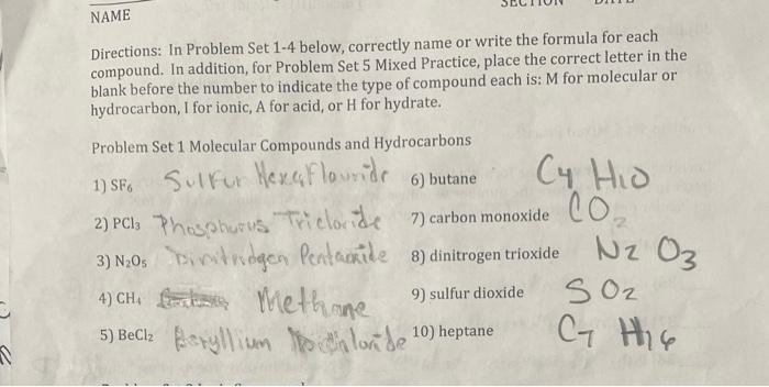 Solved Problem Set Lonic Compounds Agcn Ilver Chegg