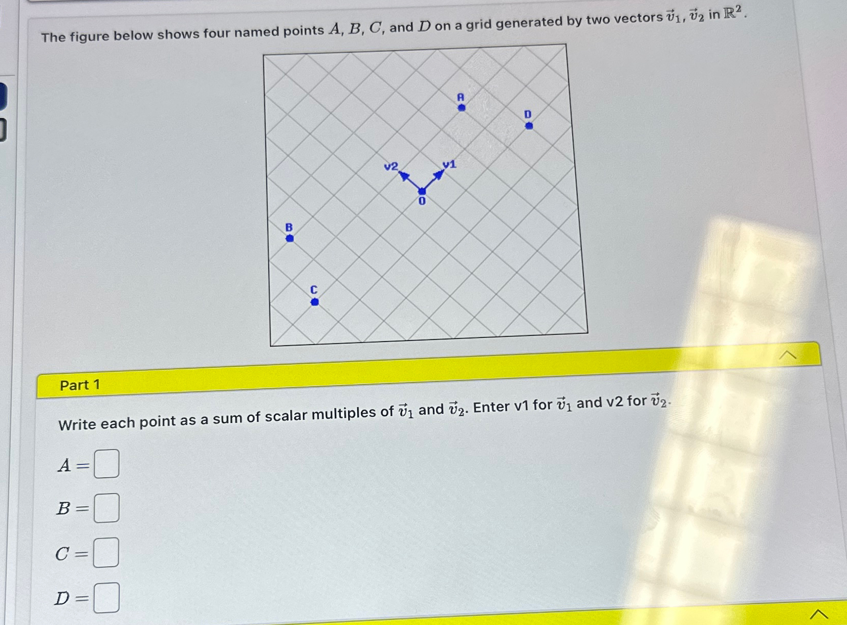 Solved The Figure Below Shows Four Named Points A B C And Chegg