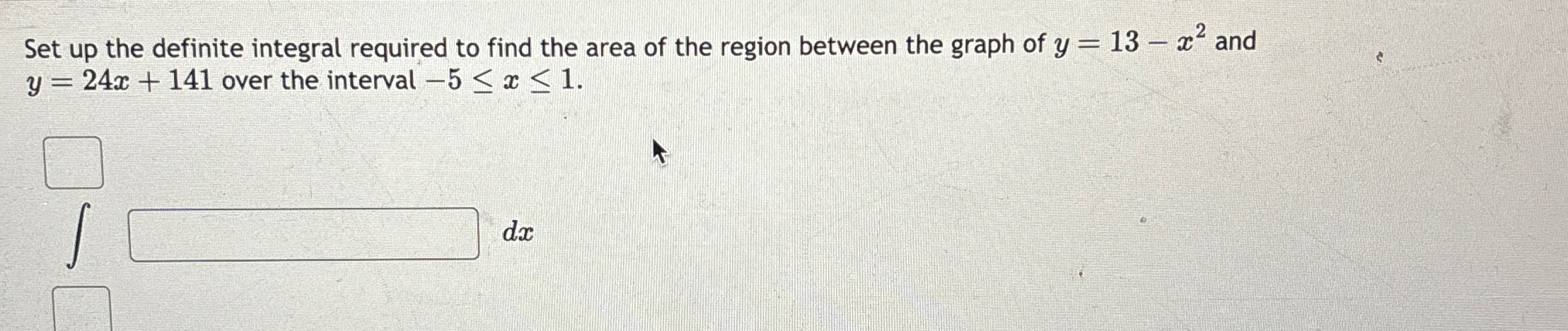 Solved Set Up The Definite Integral Required To Find The Chegg