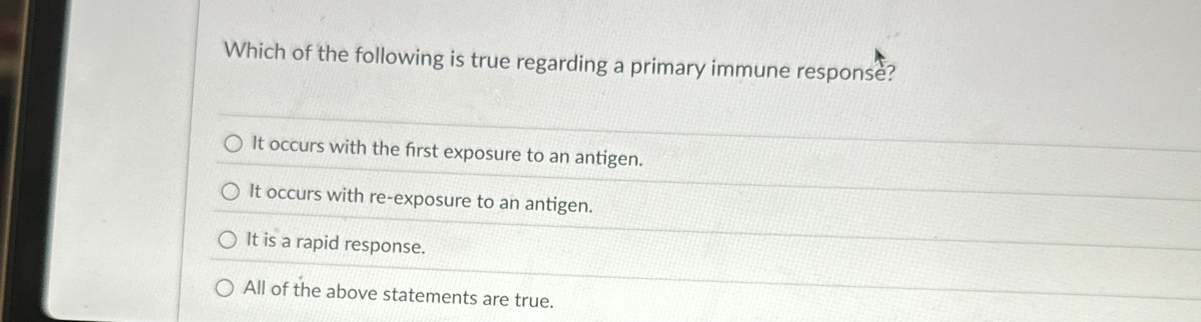 Solved Which Of The Following Is True Regarding A Primary Chegg