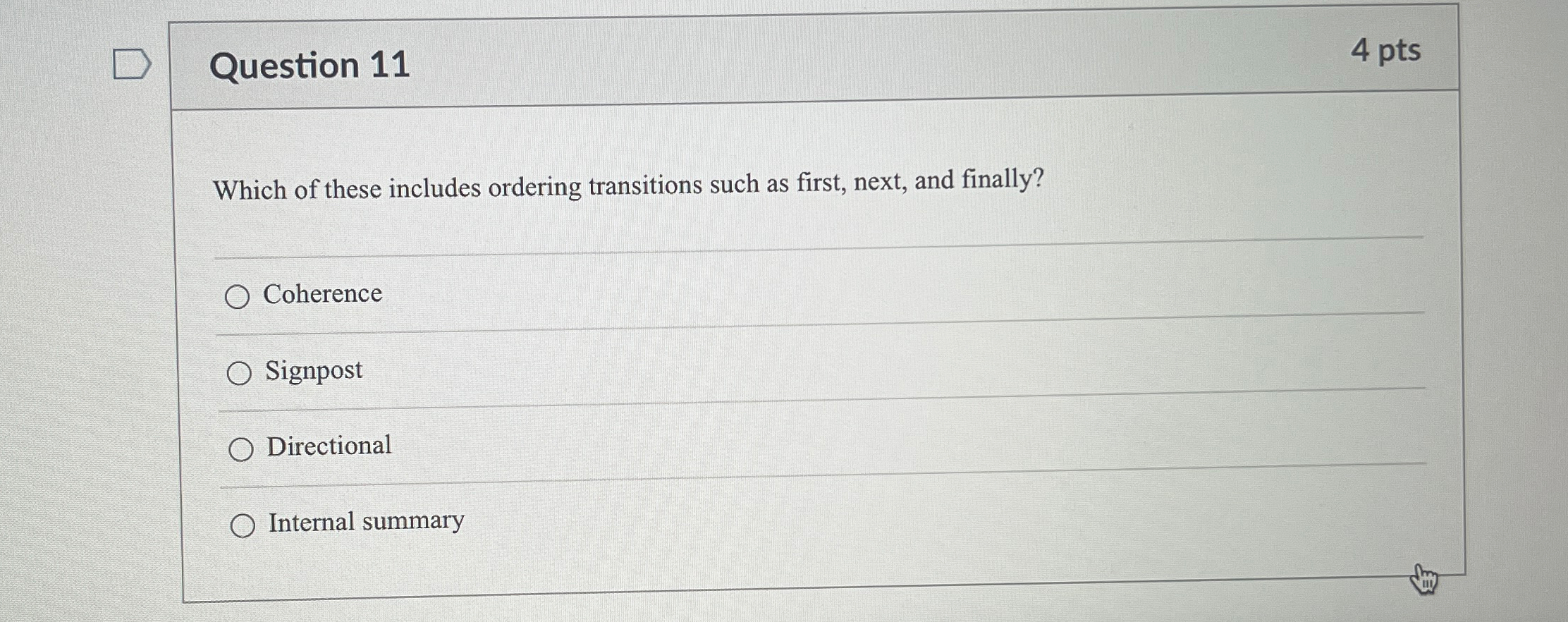 Solved Question Ptswhich Of These Includes Ordering Chegg