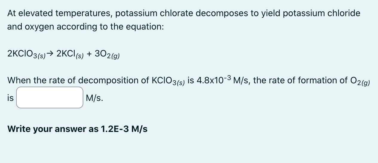 Solved At Elevated Temperatures Potassium Chlorate Chegg