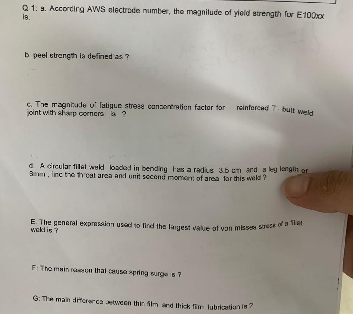 Solved Q 1 A According AWS Electrode Number The Chegg