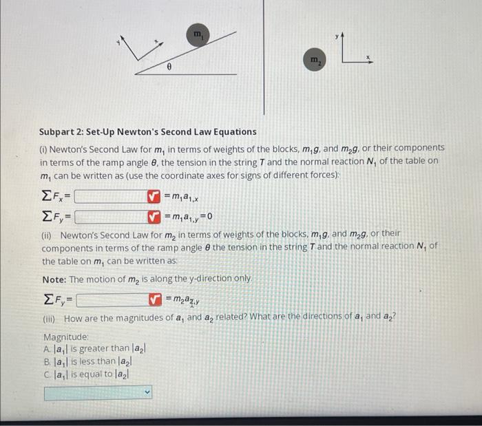 Solved 1 A Block Of Mass M1 And A Block Of Mass M2 Are Chegg