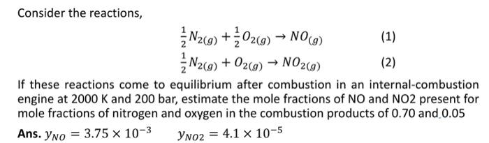 Solved Consider The Reactions Chegg