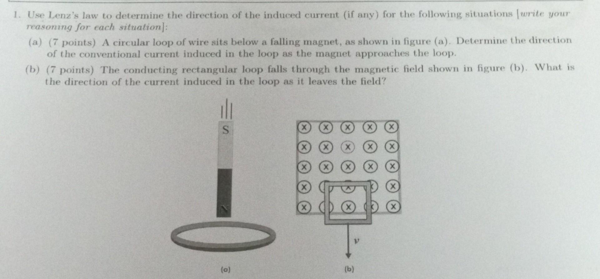 Solved Use Lenz S Law To Determine The Direction Of The Chegg