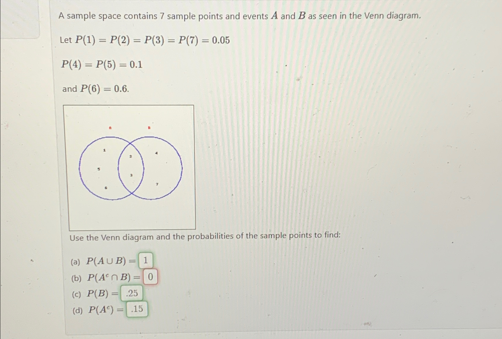 Solved A Sample Space Contains 7 Sample Points And Events A Chegg