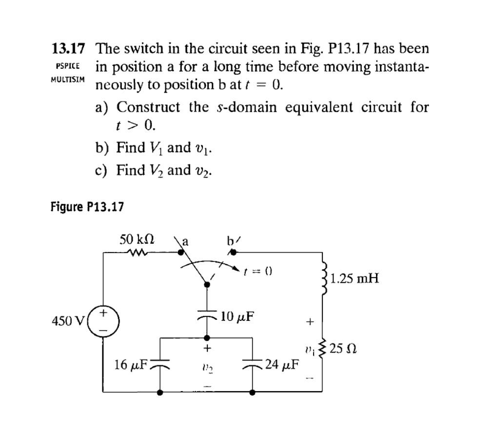 Solved The Switch In The Circuit Seen In Fig P Chegg