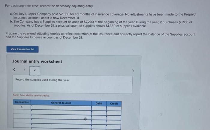 Solved For Each Separate Case Record The Necessary Chegg