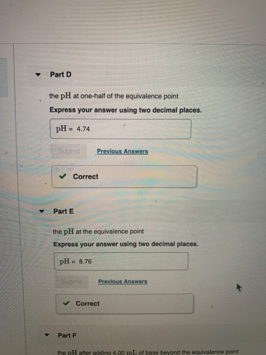 Solved Consider The Titration Of A 25 0 ML Sample Of 0 110 Chegg