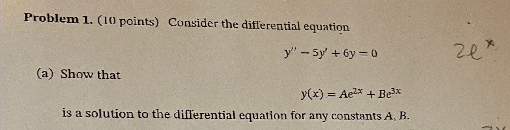 Solved Problem Points Consider The Differential Chegg