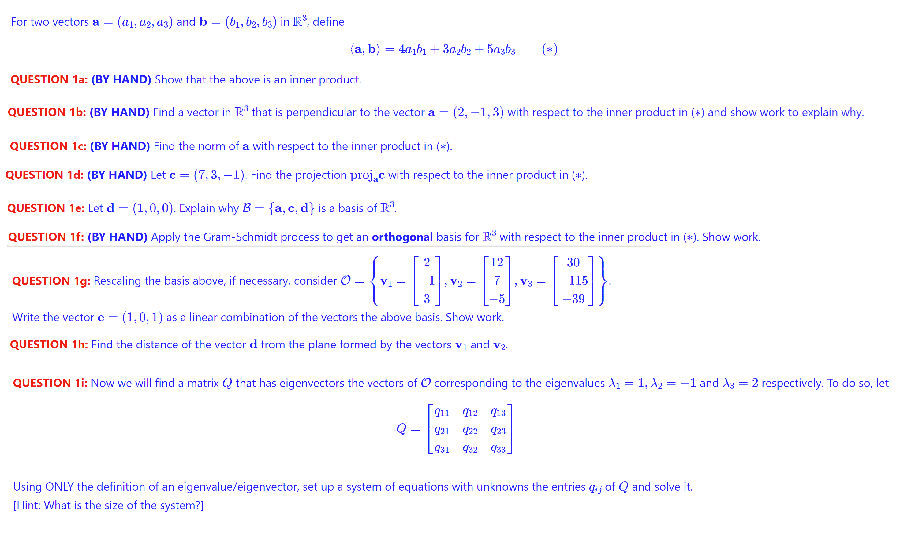 Solved For Two Vectors A A A A And B B B B In Chegg