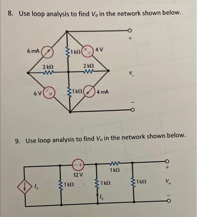 Solved Use Loop Analysis To Find V0 In The Network Shown Chegg