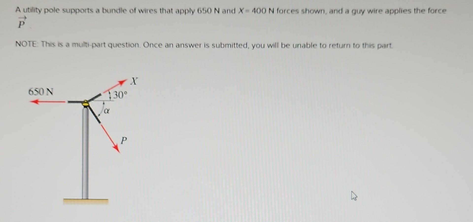 Solved A Utility Pole Supports A Bundle Of Wires That Apply Chegg