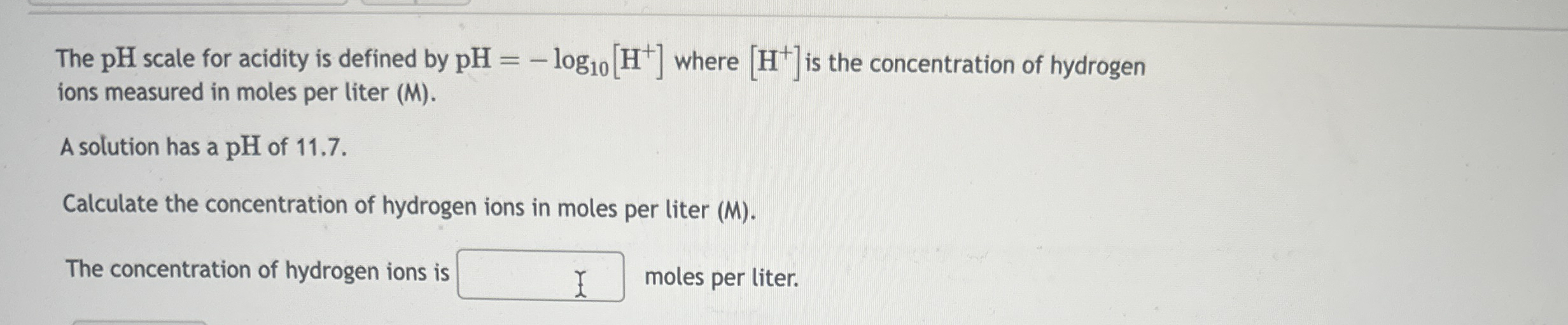 Solved The PH Scale For Acidity Is Defined By Chegg