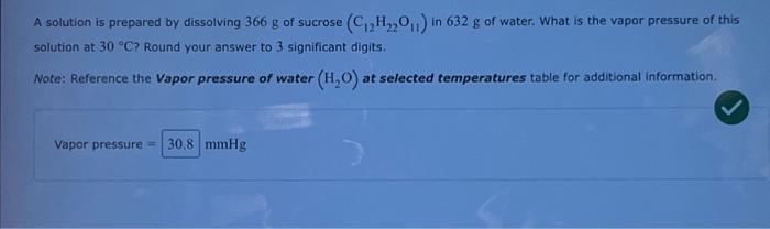 Solved A Solution Is Prepared By Dissolving 366 G Of Sucrose Chegg