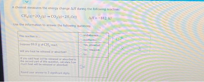 Solved A Chemist Measures The Energy Change H During The