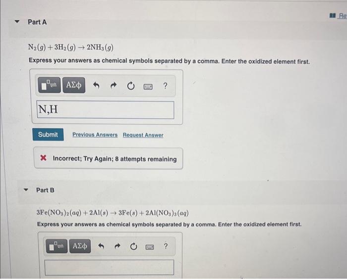 Solved Which Element Is Oxidized And Which Is Reduced In